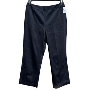NWT Bloomingdale’s Black Straight Leg High Rise Trouser Pants 10